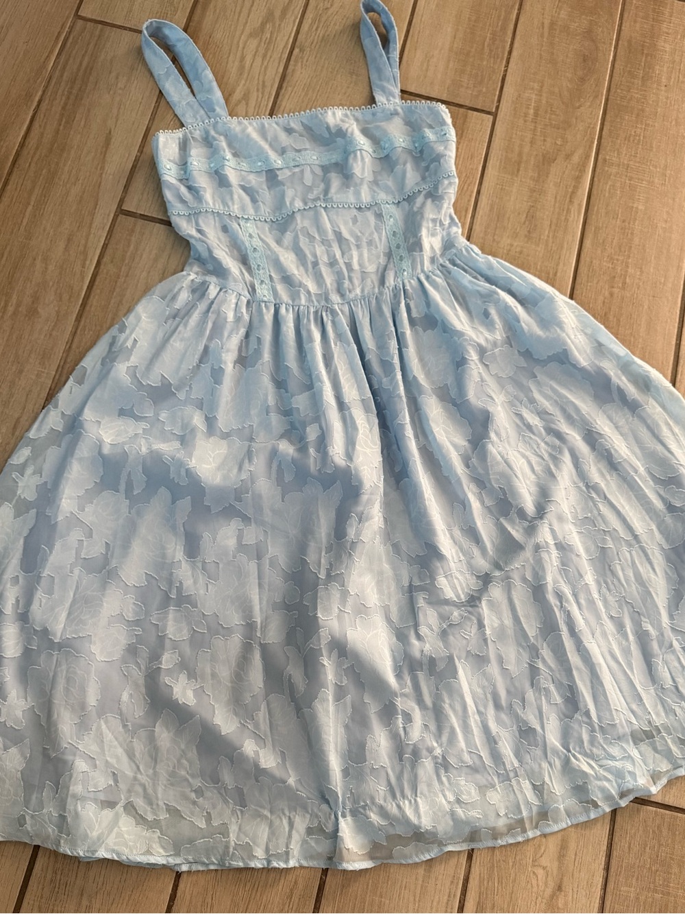 RIHOAS Light Blue Floral Sundress for Women - Sleeveless Summer Dress Large NWT